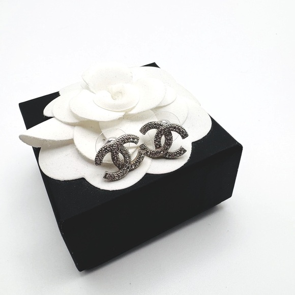 CHANEL Jewelry - Chanel CC Silver Logo Earrings - Authentic